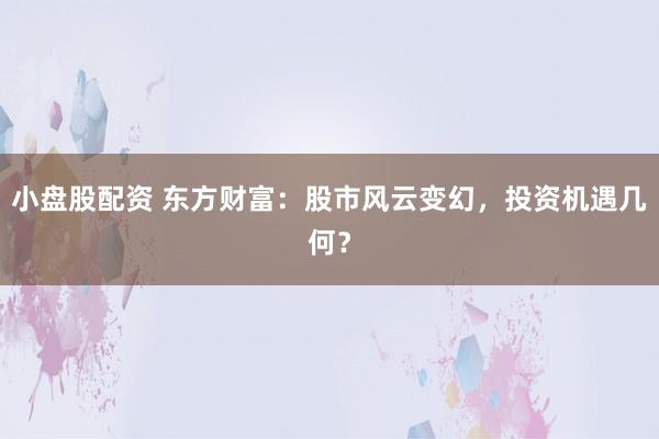 小盘股配资 东方财富：股市风云变幻，投资机遇几何？