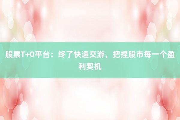 股票T+0平台：终了快速交游，把捏股市每一个盈利契机