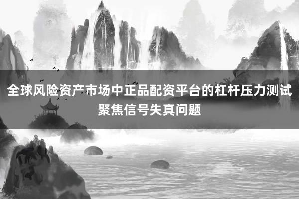 全球风险资产市场中正品配资平台的杠杆压力测试聚焦信号失真问题