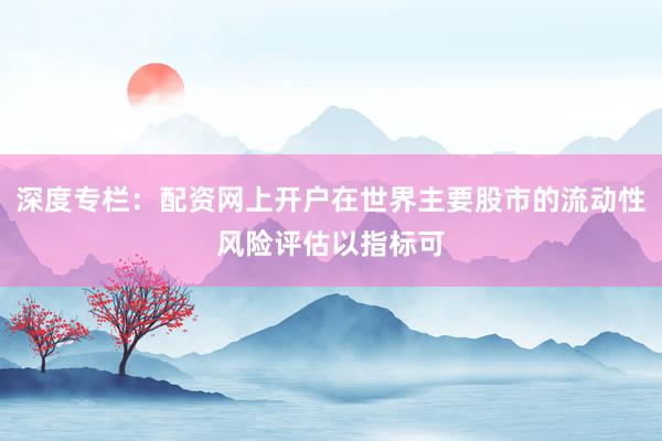 深度专栏：配资网上开户在世界主要股市的流动性风险评估以指标可
