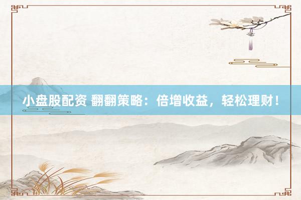 小盘股配资 翻翻策略：倍增收益，轻松理财！