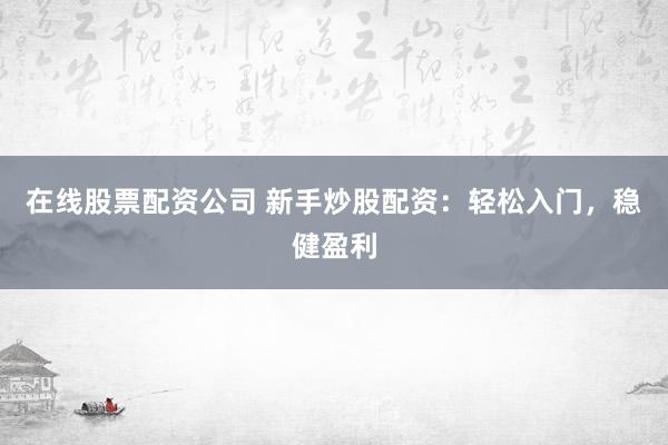 在线股票配资公司 新手炒股配资：轻松入门，稳健盈利