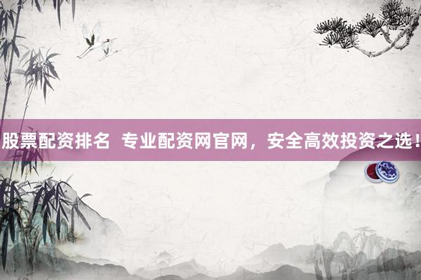股票配资排名  专业配资网官网，安全高效投资之选！